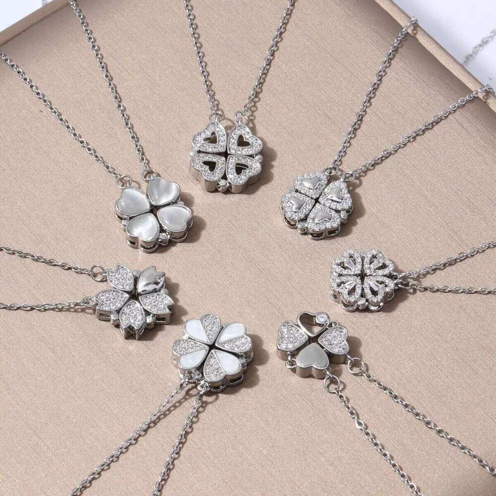 1pc Heart Shaped Cr Pendant Necklace Jewelry Zircon Women Clavicle Chain Gifts Openable ChokerJewelry H260312