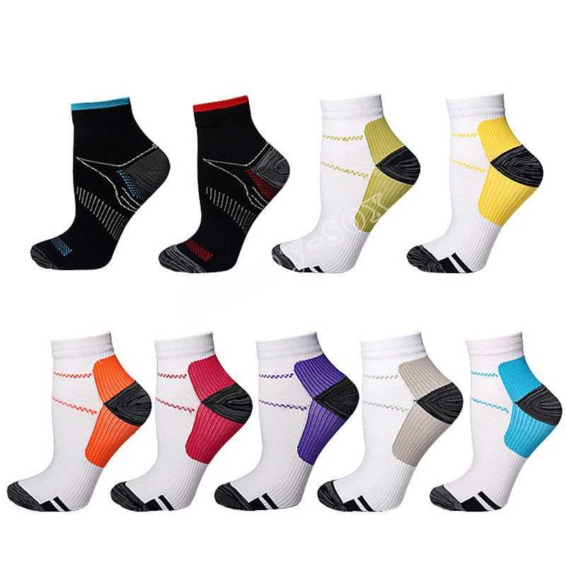 Foot Compression Socks For Men Women Plantar Fasciitis Heel Spurs Pain Venous Running Sports Socks Casual Cotton Ankle Sock Gift D260313