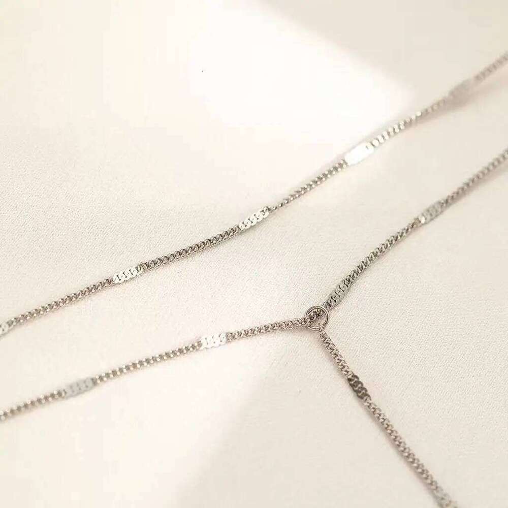 DOTIFI Stainless Steel Fashion Commuter Y-Shaped Fringe Necklace Minimalist Double-Layer Collarbone Chain For Women H260312