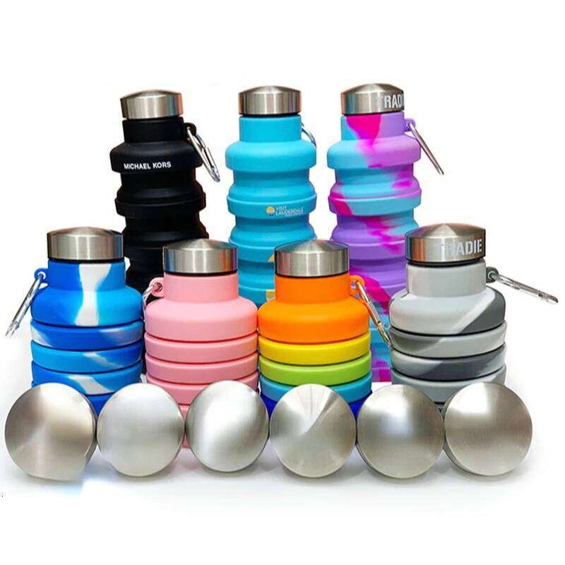 Telescopic Silicone Water Portable cup folding kettle suitable both hot and cold sports water Bottle fitness Z260314