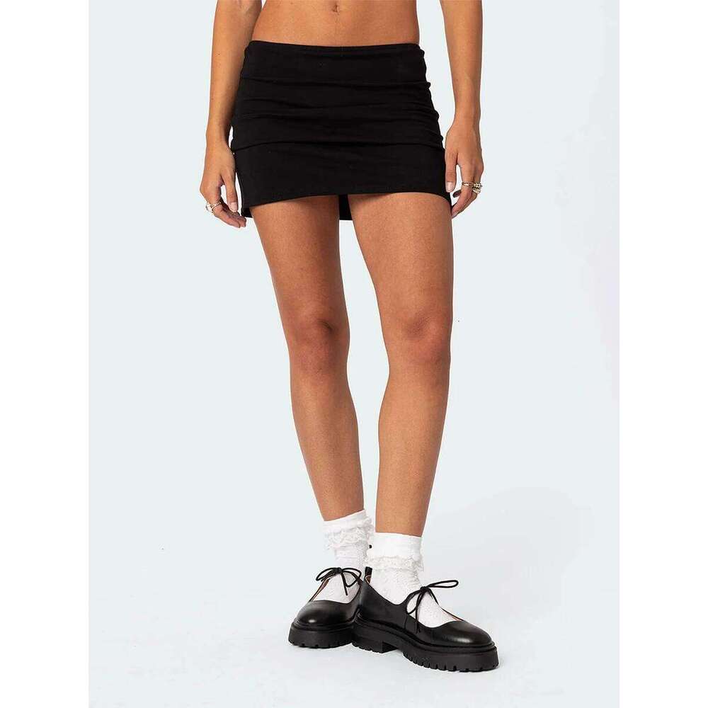 Women Mini Low Waist Solid Fit Summer Bodycon Skirt Clubwear for Daily Party Z260314