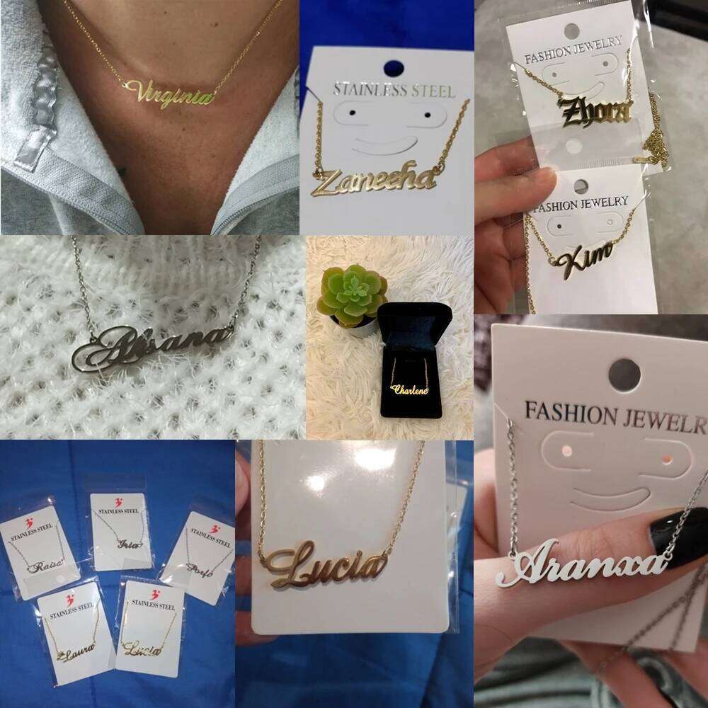 Custom Necklace for Women Men Stainless Steel Customized Personalized Arabic Name Choker Chain Jewelry Valentine's Day Gift H260312