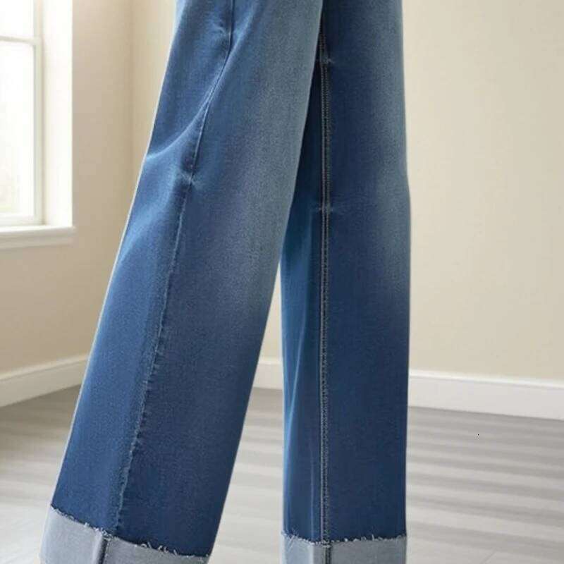 Women Jeans Stretchy High Waist Wide Leg Denim Pants Flared Trousers Loose Straight Fit Fashion Comfortable Casual Wear Z260313
