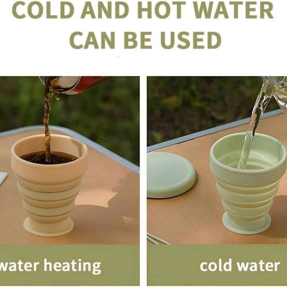 Silicone folding BPA-free portable collapsible travel cup, ideal for picnics, camping, and outdoor hiking Z260314