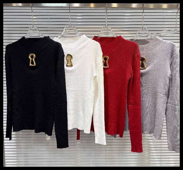 European Clothes Sleeve Waist-Cinching Knitted Long 2025 Autumn New Metal Decoration Black Sweater Dress Women Z260314