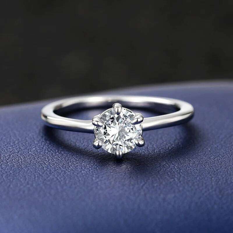 Huitan 5/6.5MM Cubic Zirconia Rings Simple and Elegant Women's Accessories for Engagement Wedding Hot Sale Statement Jewelry H260312