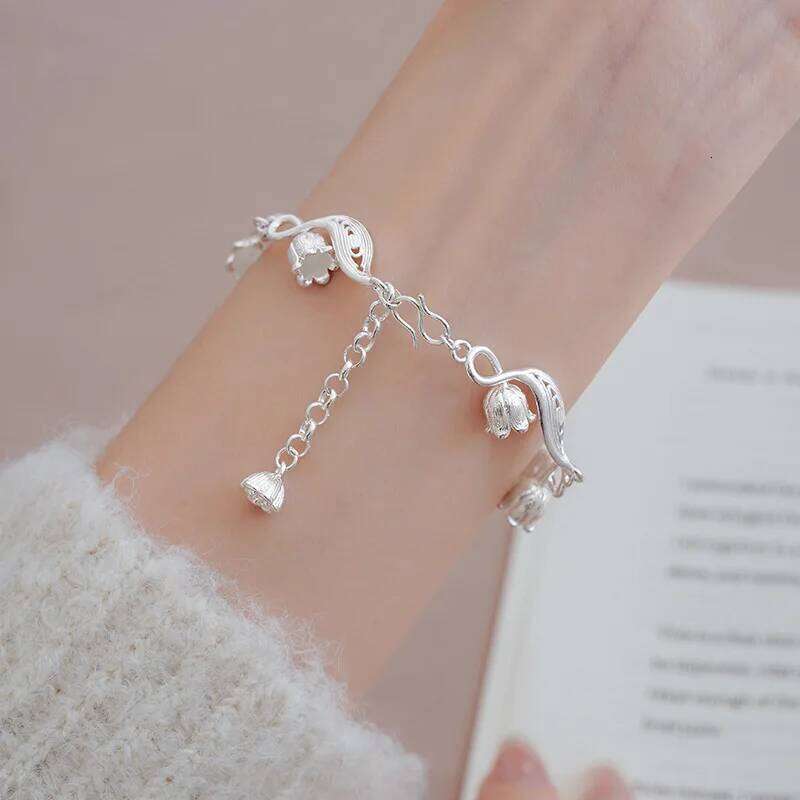 New in Simple and Fresh lily of the valley Bracelets Exquisite Dreamy Elegant silver 925 Wave Bracelet for women Party Jewelry Z260313