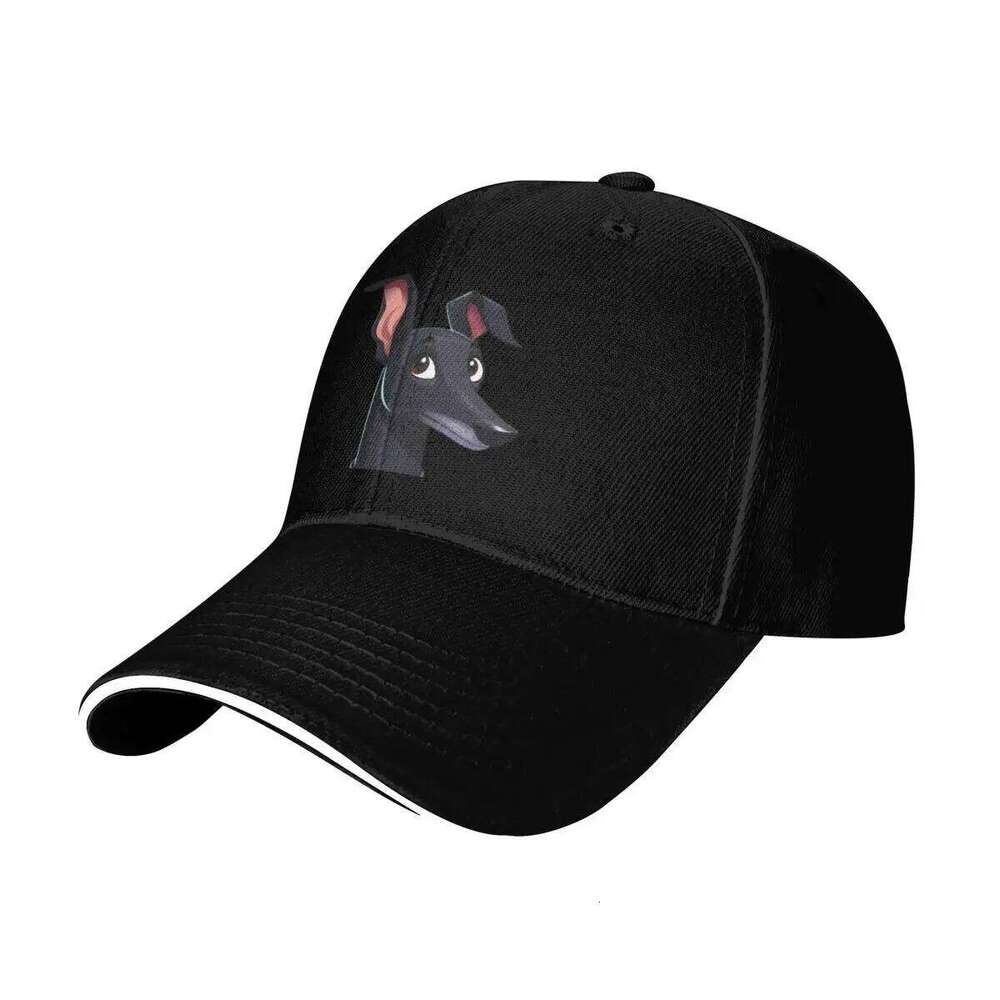 Black Greyhound with Semaphore Ears Baseball Cap Funny hats Dropshipping Icon Ladies Men's Z260314