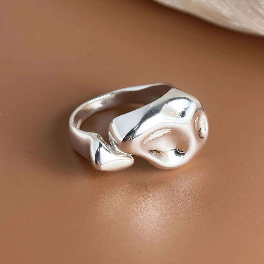 925 Sterling Silver Rings For Women Vintage Handmade Adjustable Shinning Stone Ring Fashion Female Bijoux Gift H260312