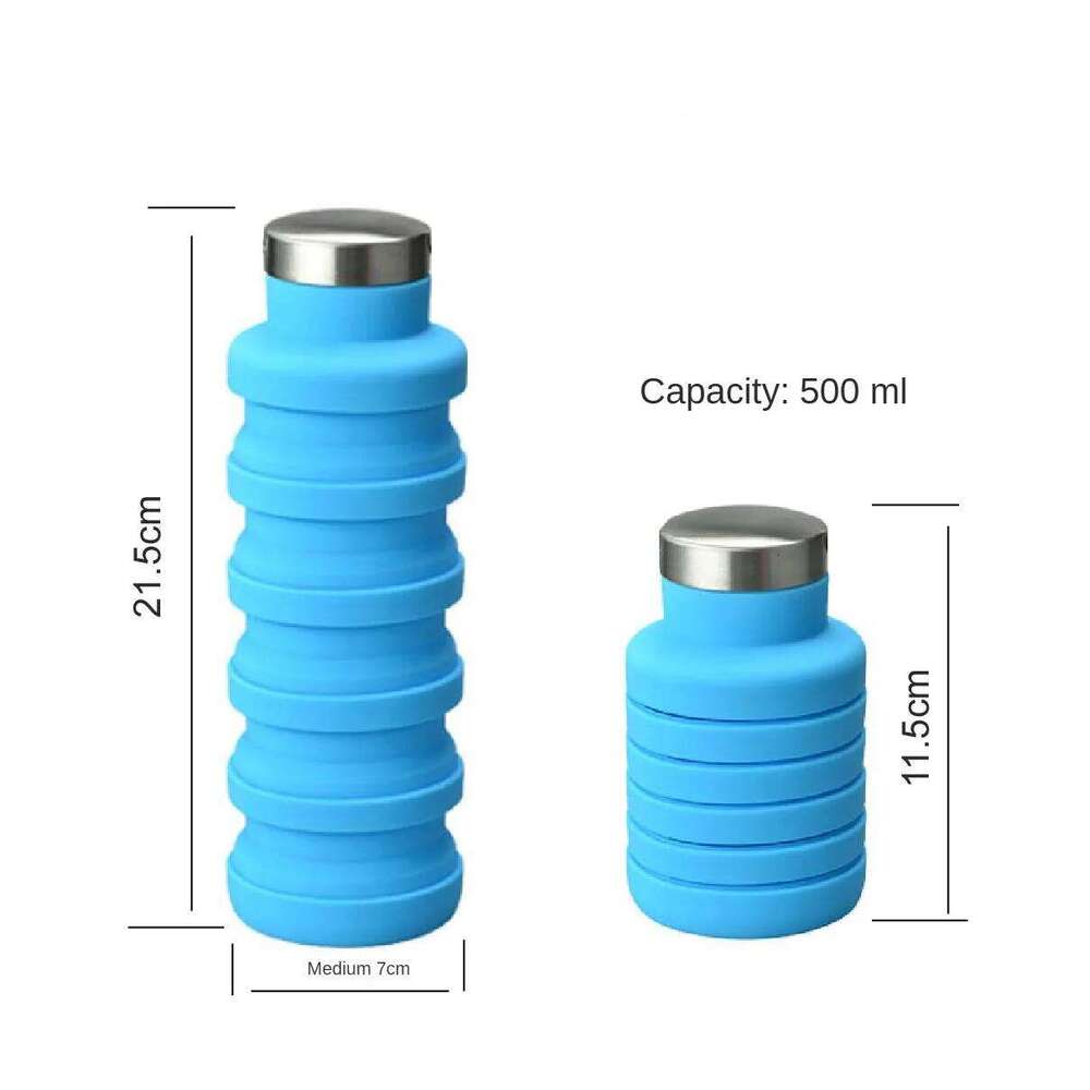 500ml Silicone Foldable Portable Reusable Telescopic Cup Travel Water Bottle for Outdoor Sports Z260313