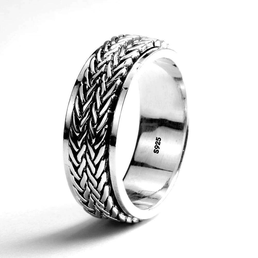 S925 Sterling Argent 925 Rings For Women Men Spinner Pure Ring Solid Silver Jewelry Birthday Gifts H260312