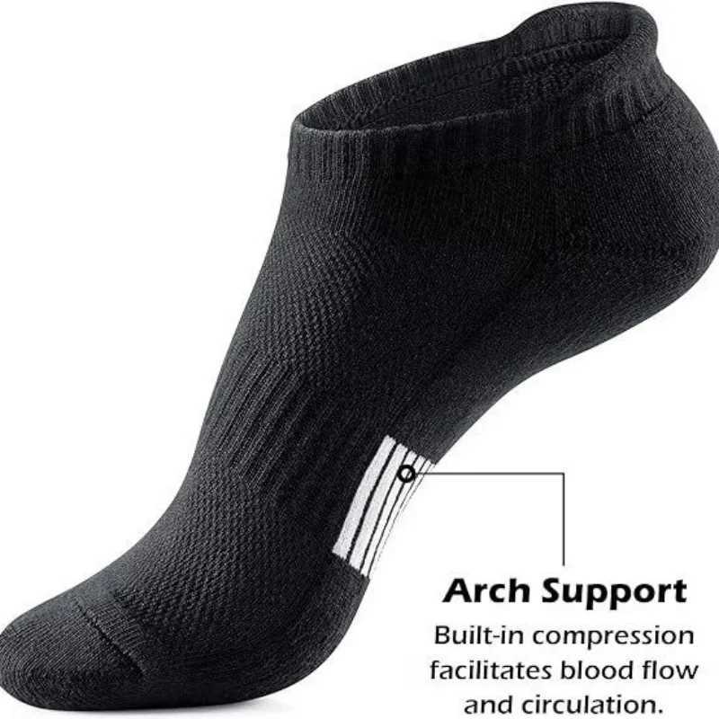 Unisex Athletic Ankle Socks Heel Tab Design Stay-in-Place Fit Breathable Mesh Ideal for Running D260313