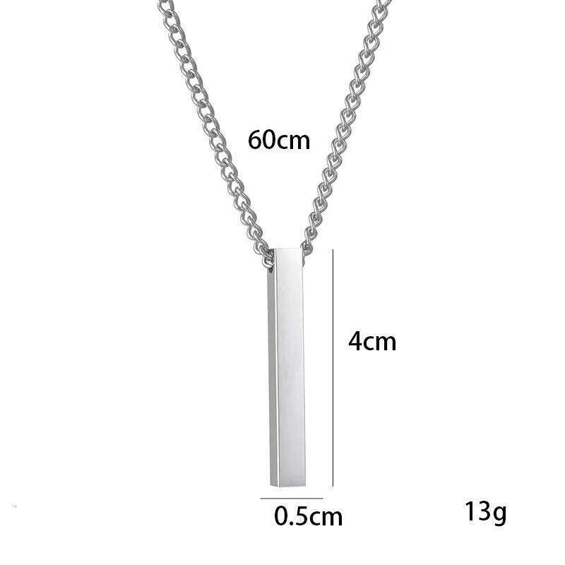 hot classic Rectangle Pendant Necklace men Zinc Alloy Black color 3MM Link Chain Necklaces For Men Jewelry Gift H260312