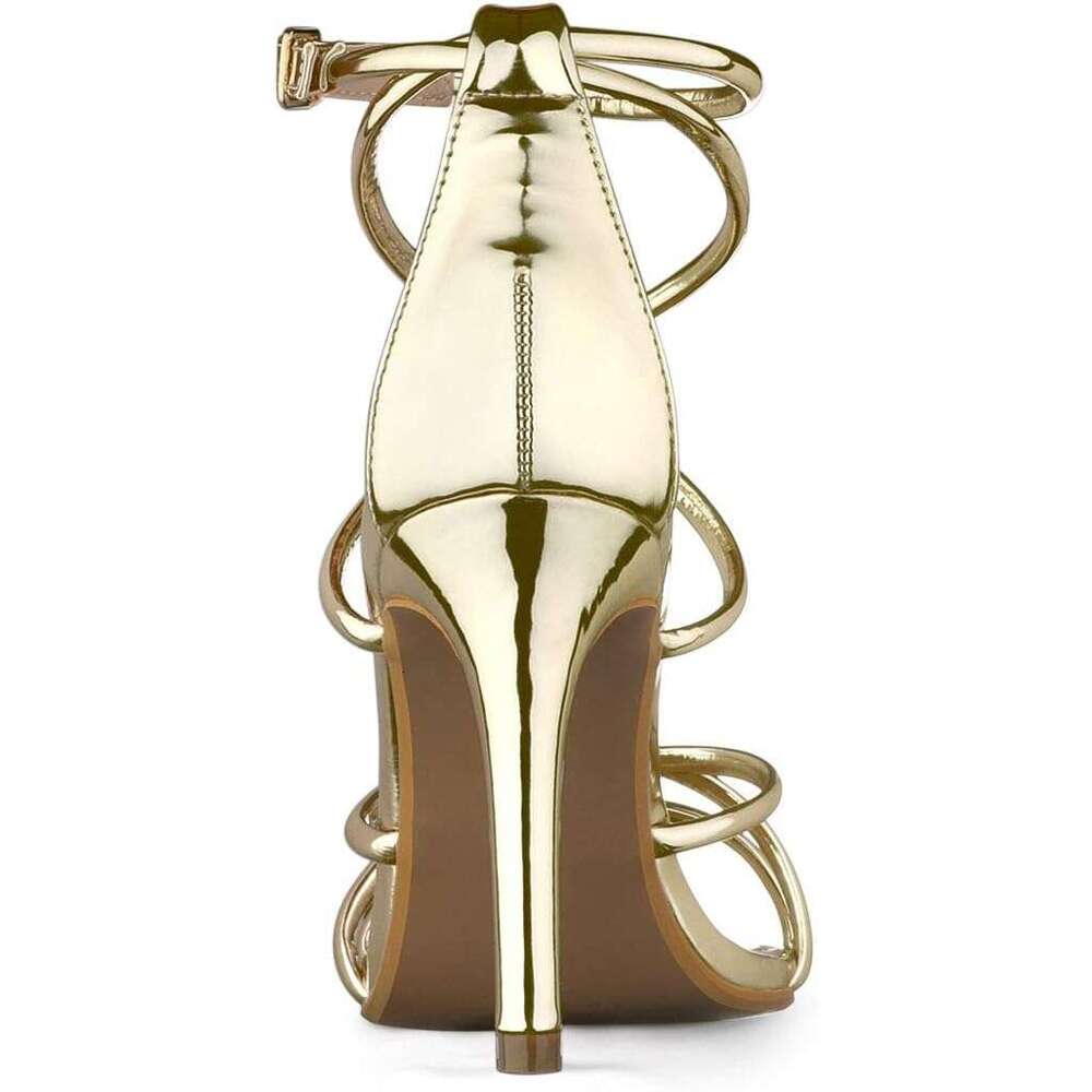 Ladies Open Toe Strappy Stiletto Heel Sandals MOJIDASHU