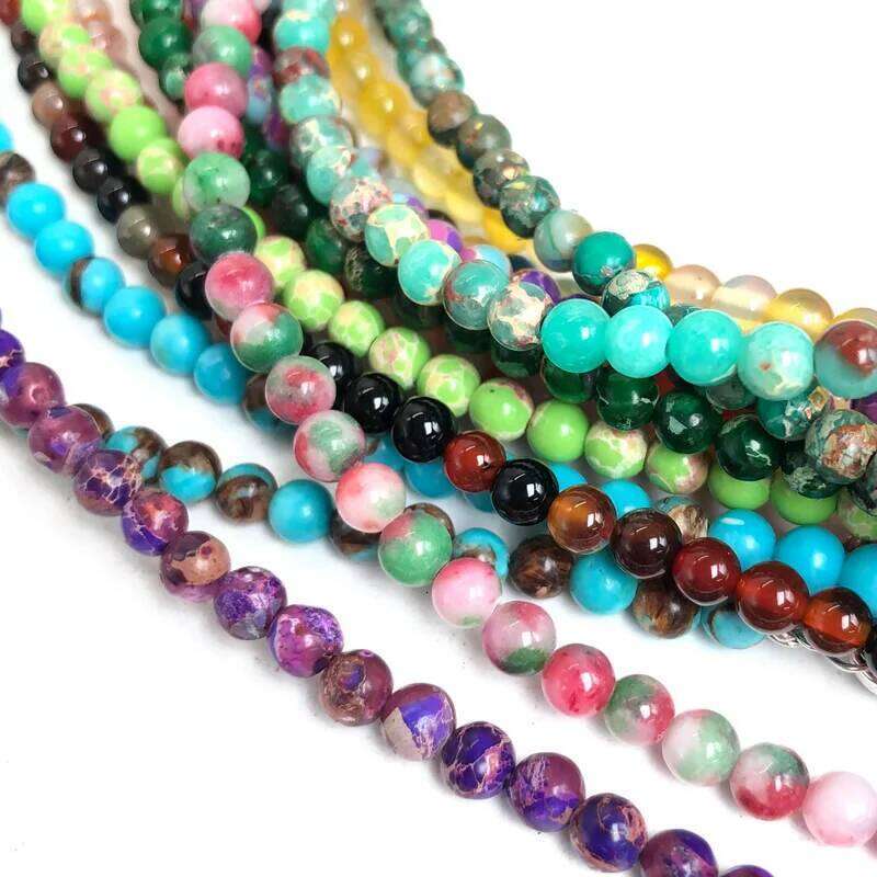 Natural 4mm Pink crystal quartz agate Beads necklace garnet multiple colors gifts for girls fashion choker H260312