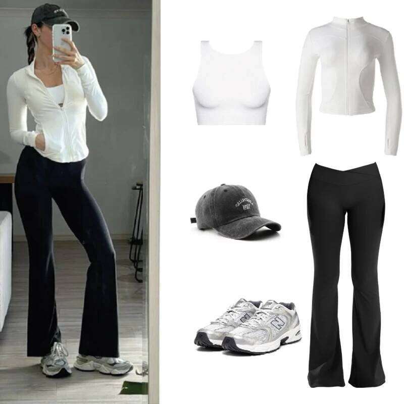 Gym Leggings Women High Flared Pants Cross Waist Sport Tights Ladies Push Up Fitness Leggin Workout Clothes 26Y0313