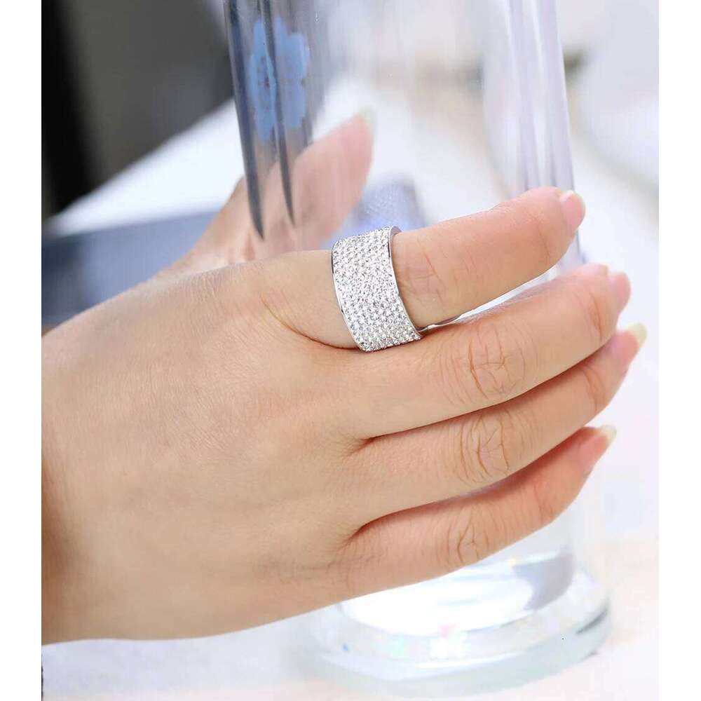 Mix Color 316L Stainless Steel 8 Row Crystal Pave Wedding Birthday Gift Fashion Jewelry Rings for Girls Dropshipping H260312