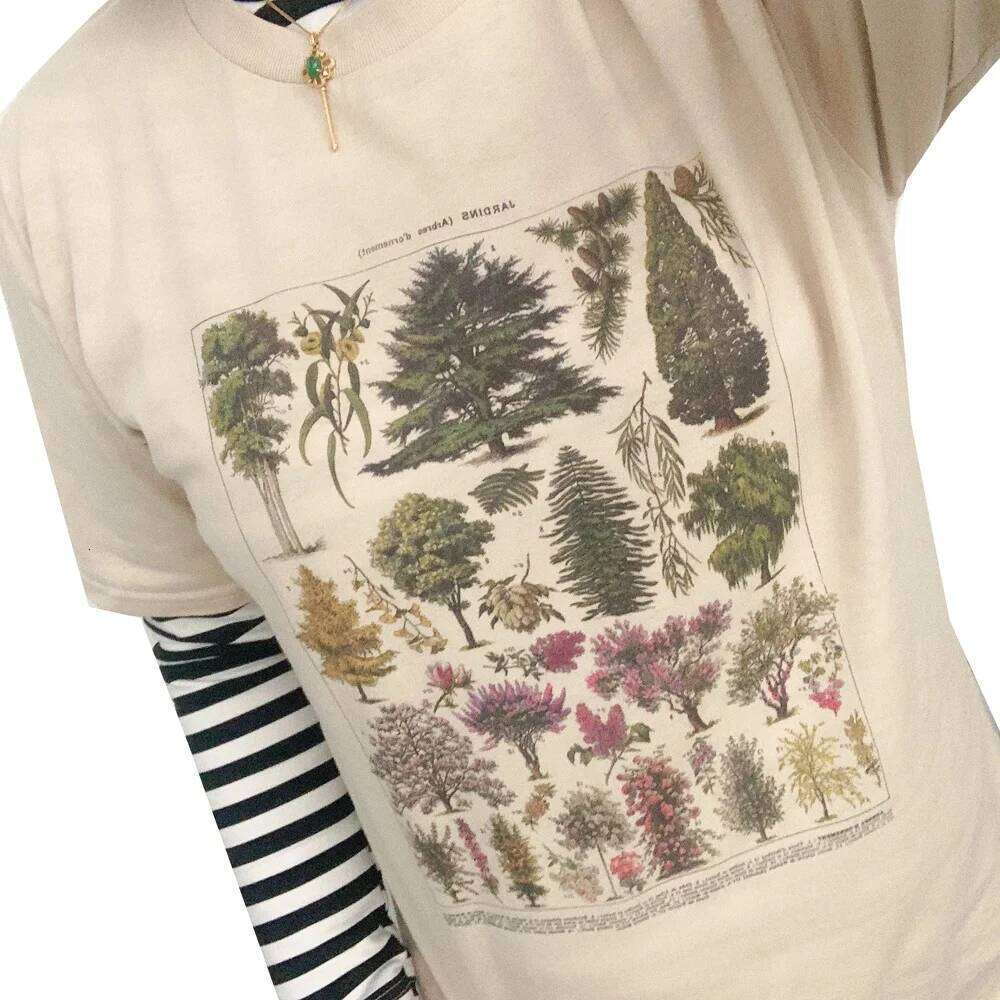 Summer Fashion Unisex Tshirt Vintage Tree Women Tshirts Graphic Tees Harajuku Tops Travel T-shirt Z260314