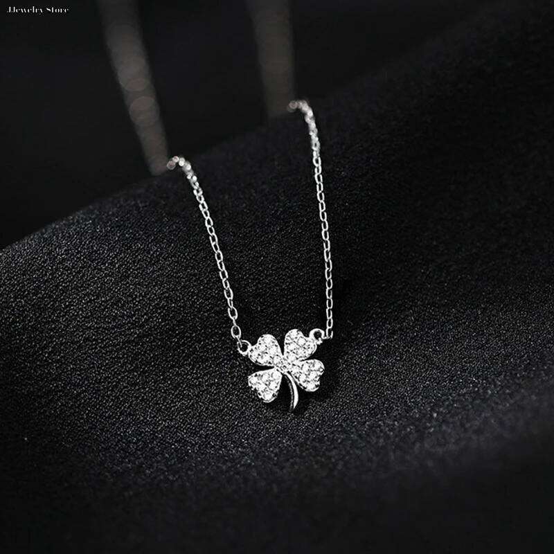 Fashion Cr Necklace Luck Leaves Crystal Zircon Pendant Clavicle Chain For Women Light Party Jewelry Gift H260312