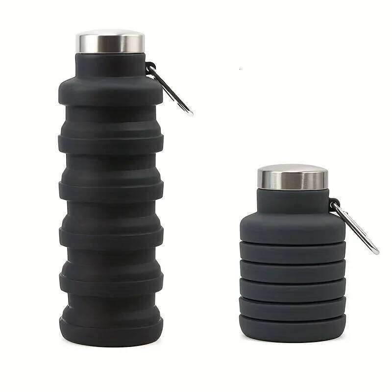 1pc Silicone Folding Sports Bottle Portable Outdoor Travel Water Cup Easy to Store Retractable Z260314
