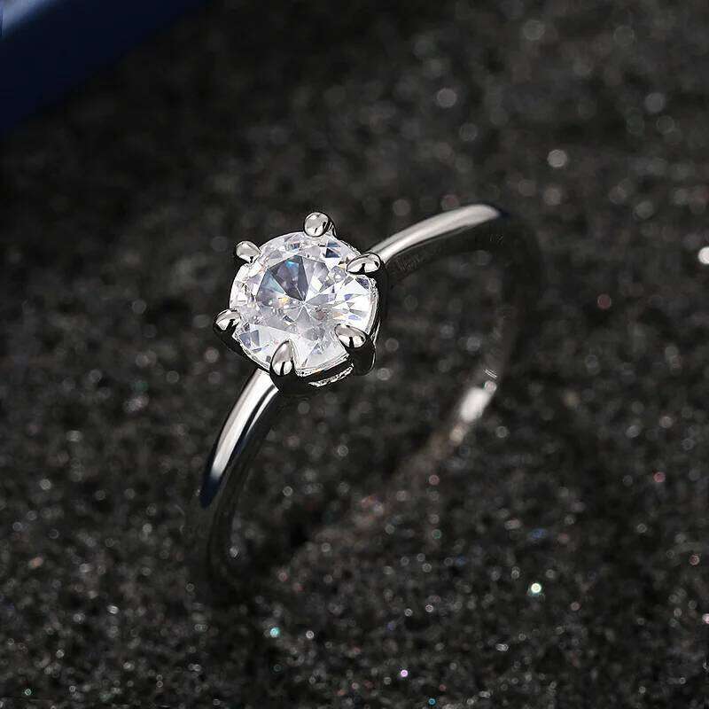 Huitan 5/6.5MM Cubic Zirconia Rings Simple and Elegant Women's Accessories for Engagement Wedding Hot Sale Statement Jewelry H260312