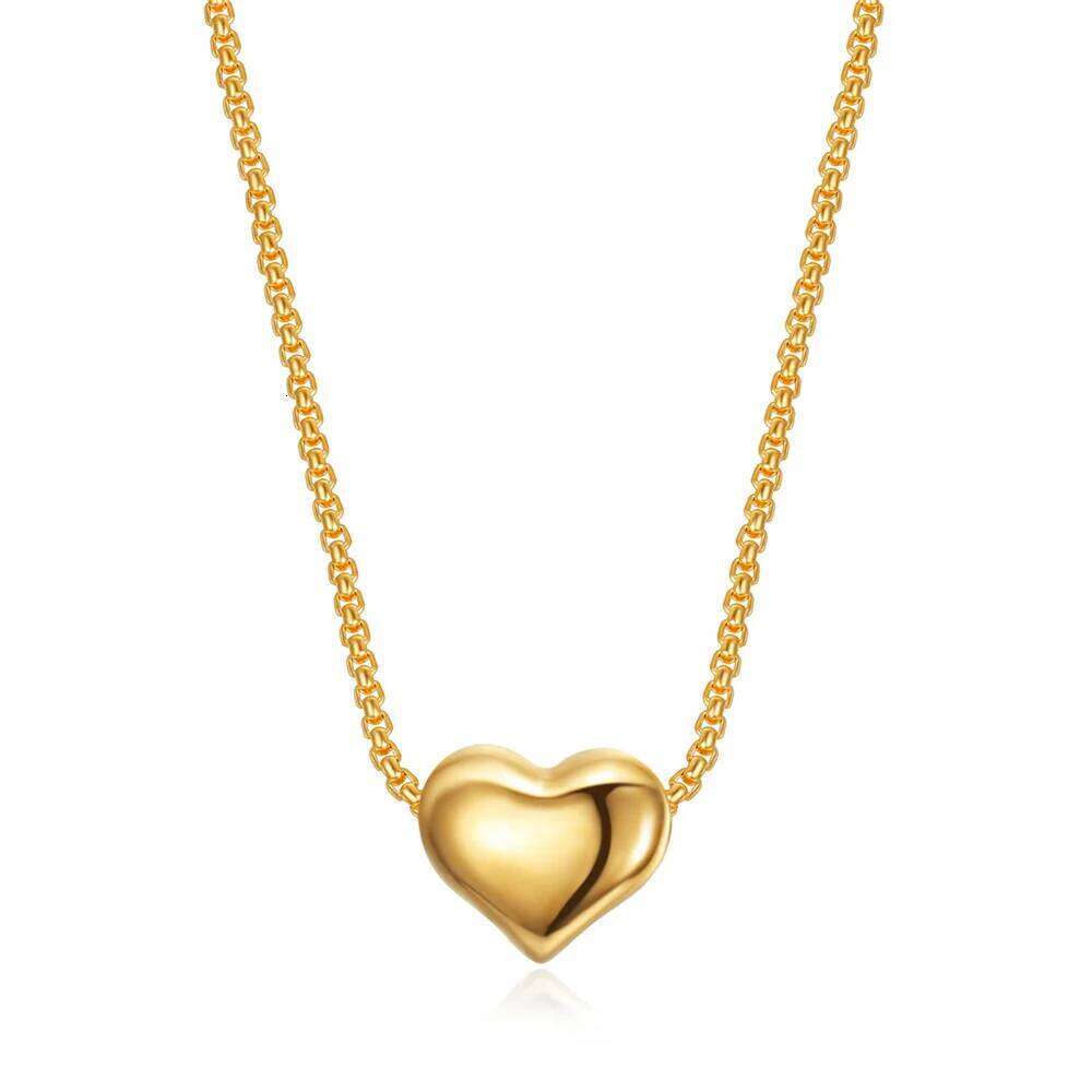Cute Small Tiny Heart Pendants Female Gold Silver Color Stainless Steel Neck Choker Necklace Chains For Women Jewelry Gift H260312