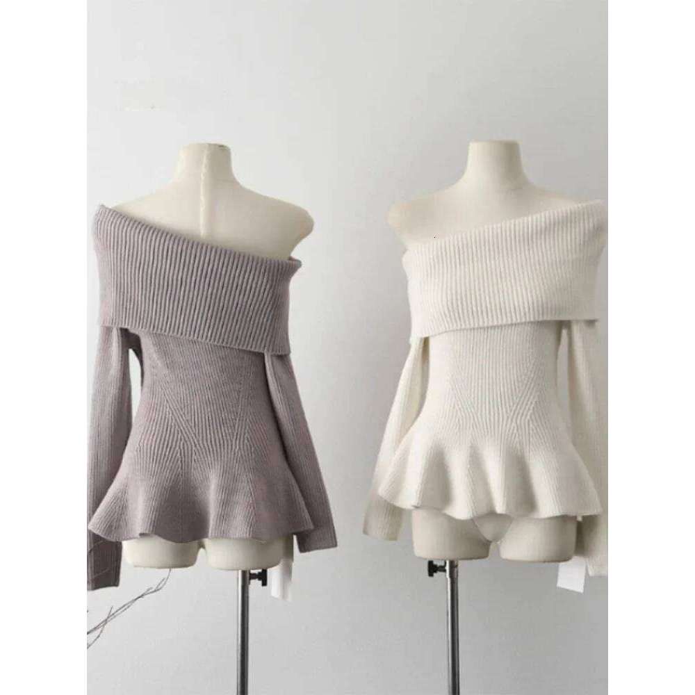 2024 French Autumn Winter Sexy Knitted Elegant for Women Y2k Retro Harajuku Sweaters Female Solid Chic Casual Clothes Z260314