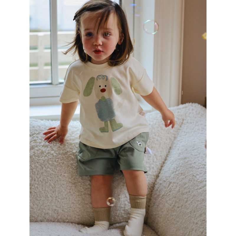 T-shirts Boys' and girls' short-sleeve T-shirts summer baby tops children's half-sleeve Korean-style printed cartoon pure cotton round-