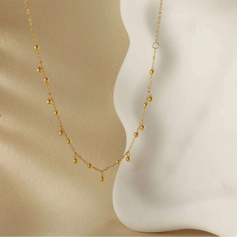 Minimalist Bean Tassel Necklace Waterproof Gold Plated Stainless Steel Choker High Quality Fashion Jewelry Gifts For Ladies H260312