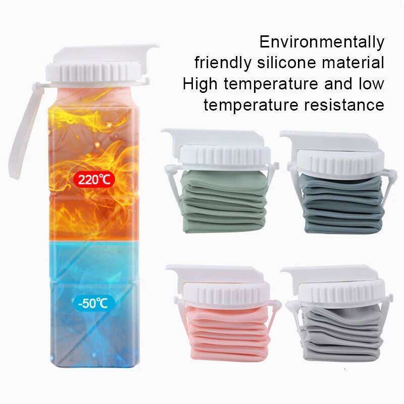 Collapsible with Leakproof Valve, Reusable Silicone Water Bottle for Travel, Gym, Camping, Sport Z260313