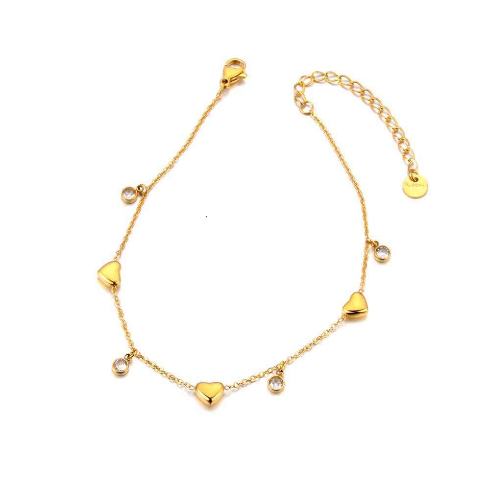 Lokaer White Cubic Zirconia Heart Chain Stainless Steel Trendy Anklet For Women Girls Fashion Delicate Summer Jewelry New A24006 Z260313