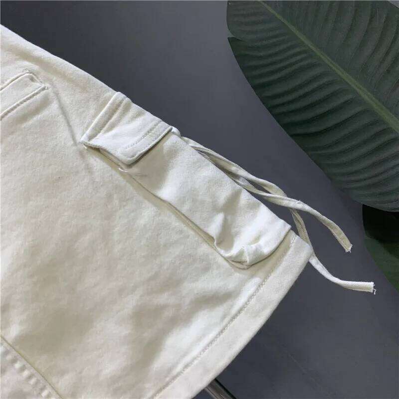 Womens Cargo Low Waist Button Denim Mini Y2k Jean Skirt with Flap Pockets Z260314