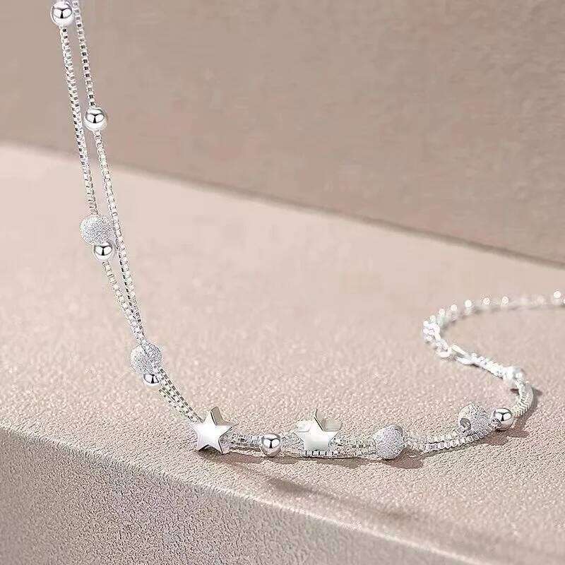 Luxury 925 Sterling Silver Star Beaded Bracelets For Women Original Double Layered Adjustable Bracelet Party Jewelry Z260313