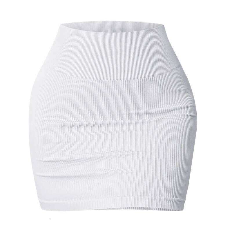 Women's Basic Elastic High Waist Bodycon Pencil Mini Casual Summer Ribbed Knit Short Skirt Fashion Streetwear Z260314
