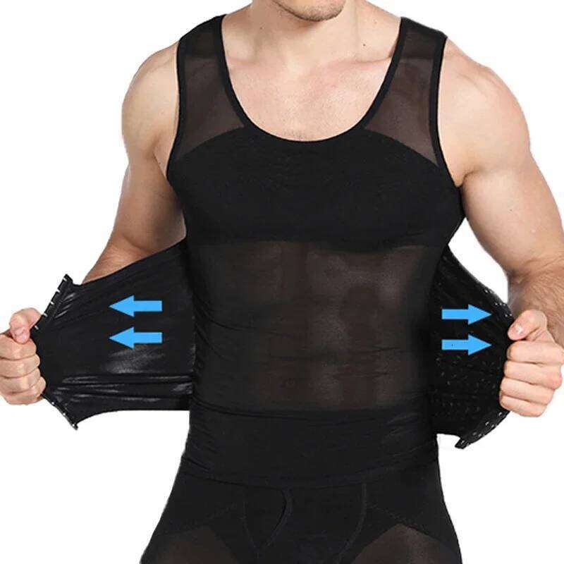 Mens Compression Vest Body Shaper Abdomen Tummy Slimming Sheath Shapewear Gynecomastia Underwear Corset Waist Tank Tops 26Y0312
