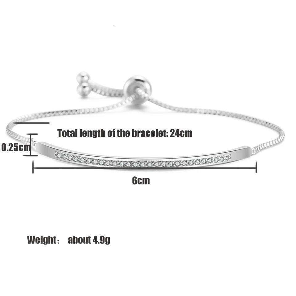 ZAKOL Simple Round Crystal Zirconia Adjustable Chain Bracelet White Gold Color Fashion Jewelry Birthday Gifts for Women Z260313