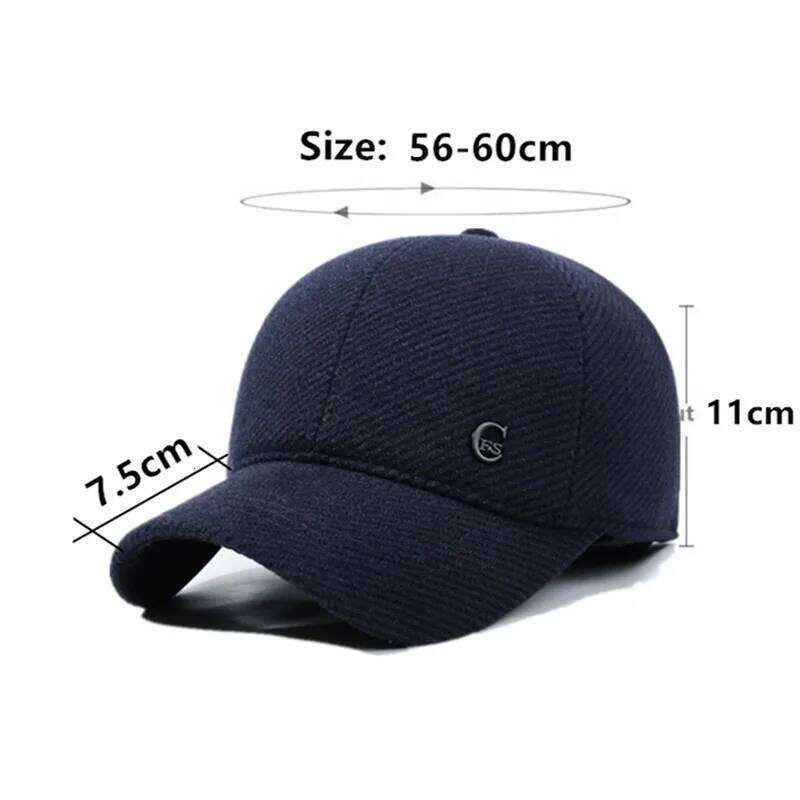 New Winter Fleece-lined Plush Thickened Warm Baseball Caps For Men Coldproof Earmuffs Hats Cotton Hat Male Bone Snapback Cap Z260313