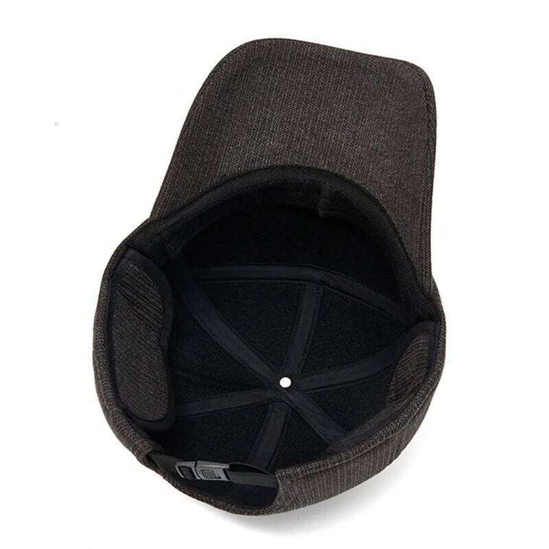 New Winter Fleece-lined Plush Thickened Warm Baseball Caps For Men Coldproof Earmuff Hats Snapback Cap High-end Dad's Cotton Hat Z260314