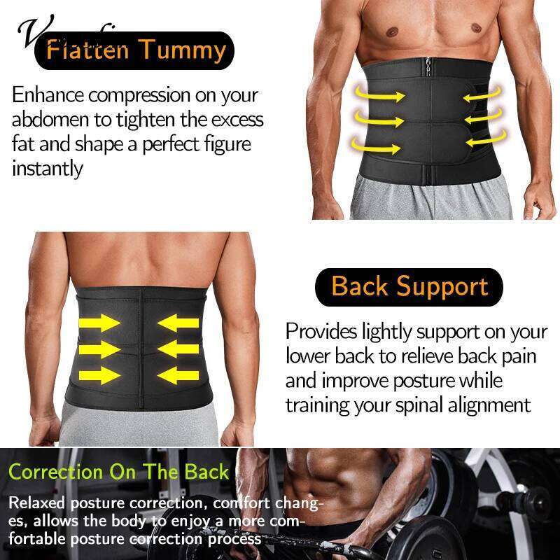 Vensslim Men Workout Waist Tummy Control Belt Slimming Sauna Body Shaper Trimmer Abdomen Shapewear Weight Loss Corset 26Y0313