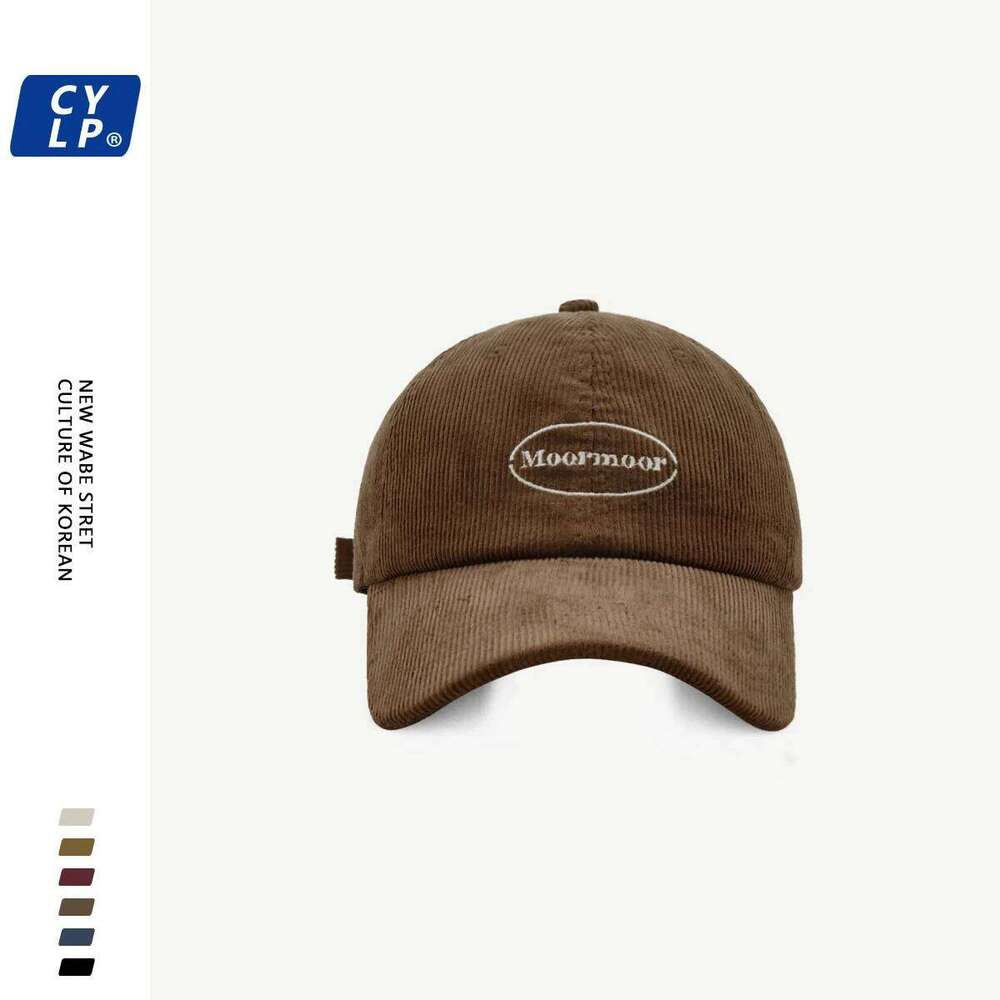 Brand Letter Embroidery Corduroy Baseball Men Women Autumn and Winter Korean Style All-Matching Wide Brim Peaked Cap Z260314