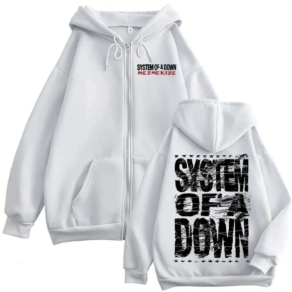 System of A Down Mezmerize Merch Zipper Hoodie Alternative Metal Music Zip Up Sweatshirts Rock Hip Hop Vintage Pullovers Unisex Z260314