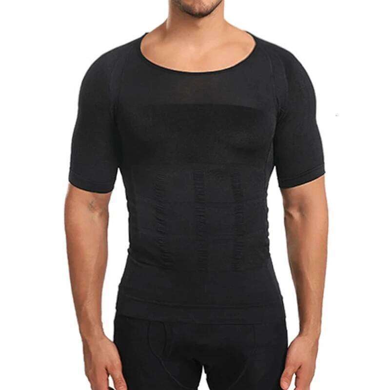 Slimming Shaper Posture Vest Men's Compression T-Shirt Body Building Fat Burn Chest Tummy Slim Dry Quick Under Shirt 26Y0313