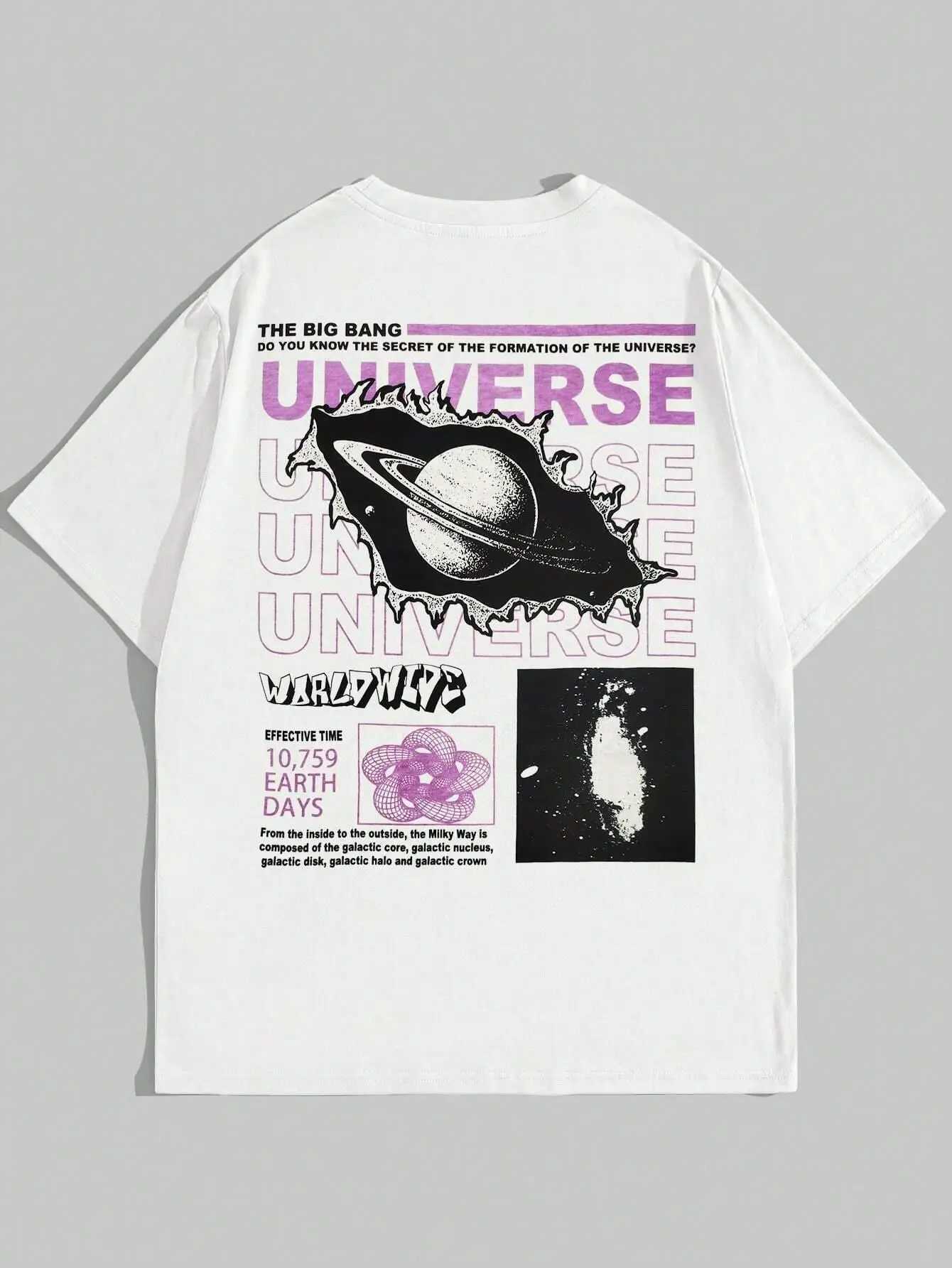 The Secret Of The Big Bang In The Universe Men T Shirts Summer Cotton T-Shirts Breathable Loose Clothes Hip Hop Street Tees D260313