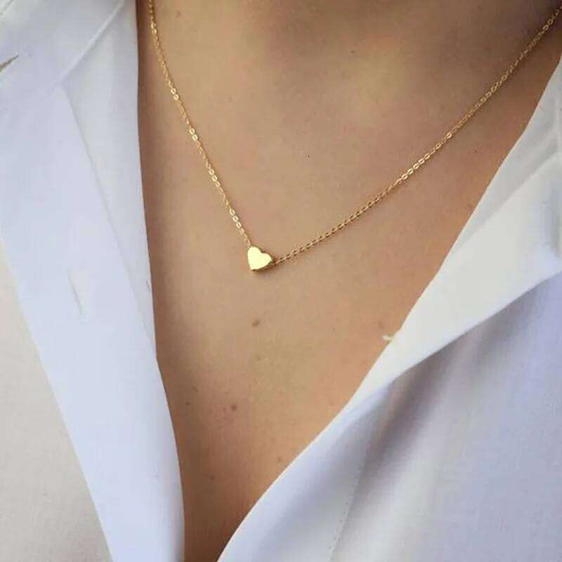 New Minimalist Clavicle for Women Tiny Heart Necklaces Dainty Fashion Jewelry Beach Summer Collares Bijoux H260312
