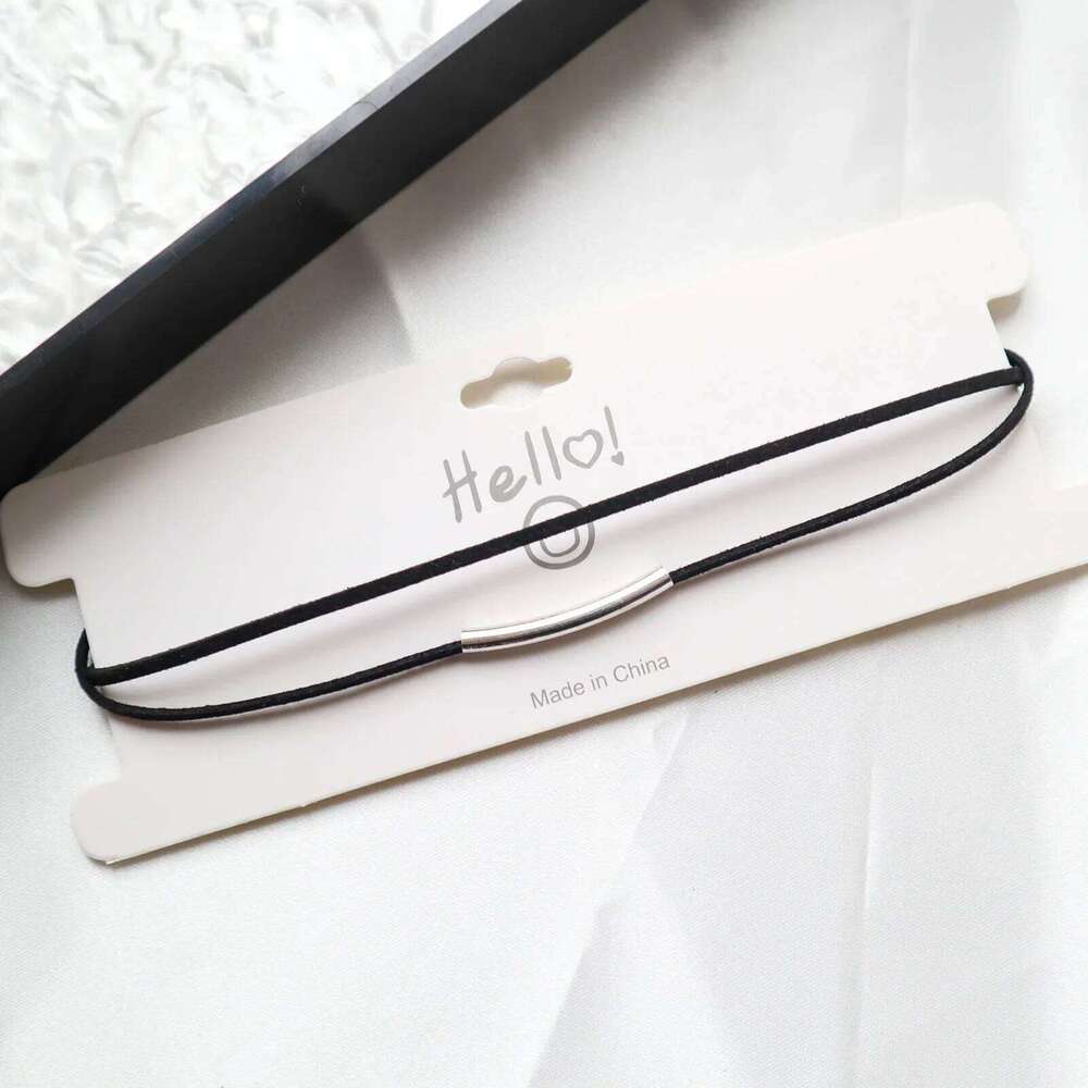 Women Vintage Choker Double-Layer Metal Tube Velvet Necklace for Girls Summer Boho Clavicle Chain Goth Neck Jewelry Accessories H260312