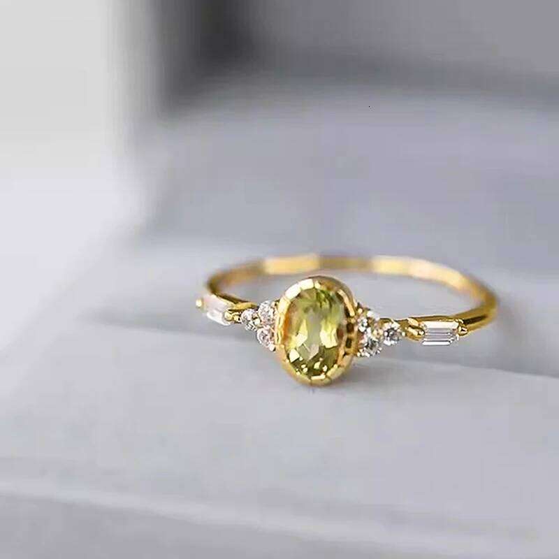 Huitan Unique Oval Olive CZ Rings Women Temperament Elegant Female Accessories for Wedding Party Fancy Gift Trendy Jewelry H260312