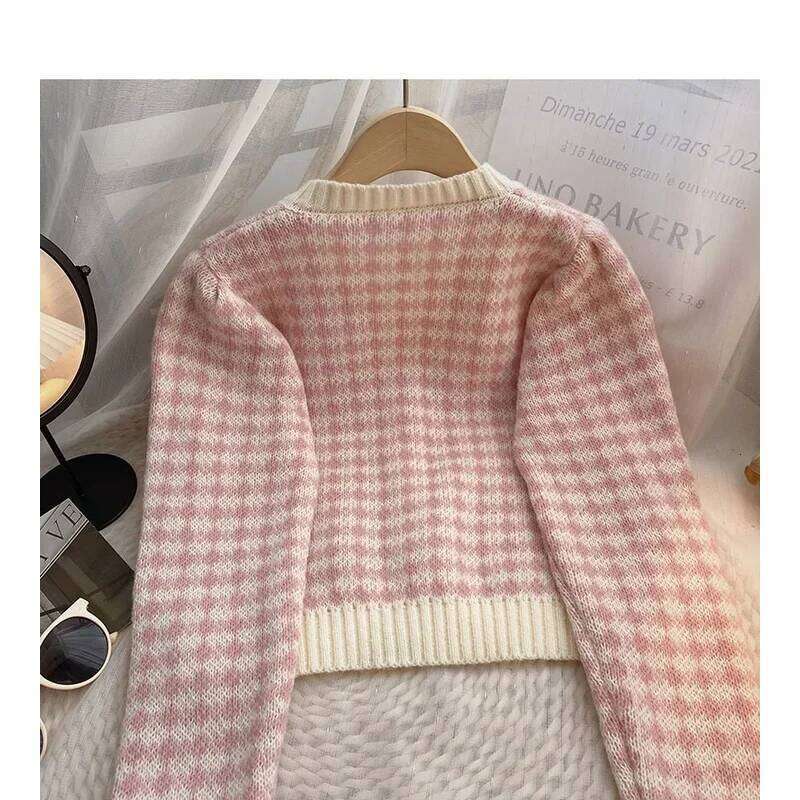 Women's Fashion New Korean Long-sleeved Knit Sweater Cardigans Outwear Coat Z260313