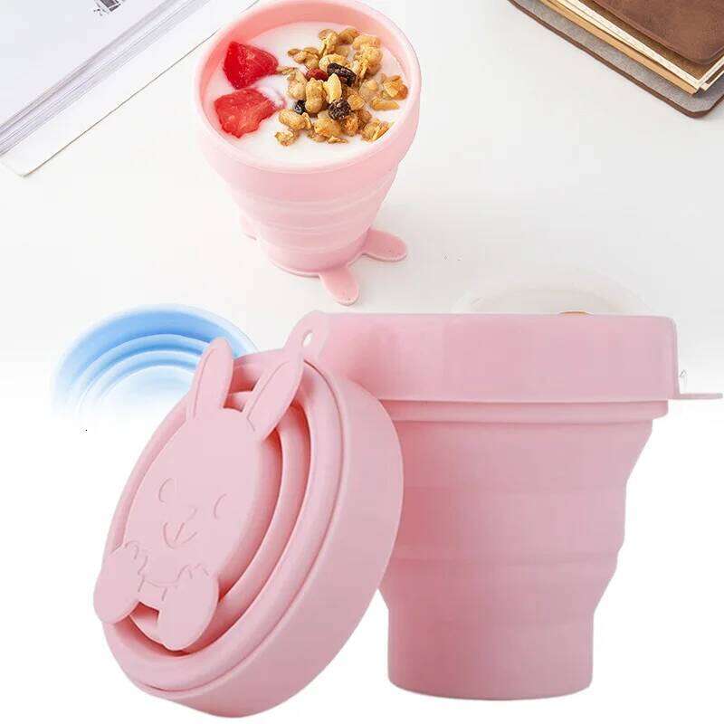 Outdoor Travel Mug Can Be Reused Foldable Durable Collapsible Teacup for Picnic Telescopic Cup Pocket Portable Silicone Z260314