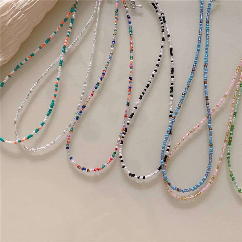 Bohemia Simple Seed Beads Strand Choker Necklace String Collar Charm Colorful Handmade for Women 2024 Fashion Jewelry Gifts H260312