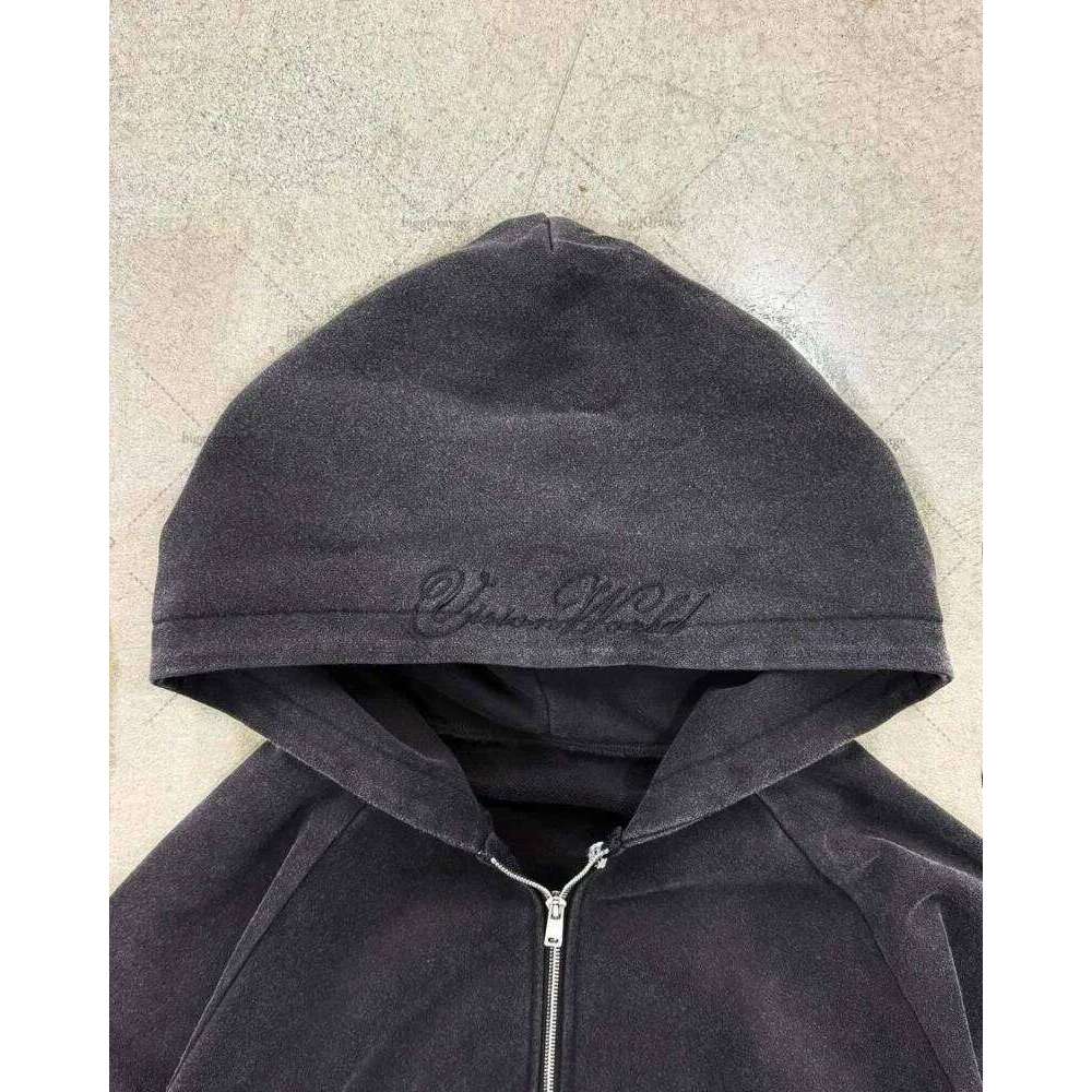 Y2K harajuku Gothic Letter Print Retro Fashion Men And Women Hoodie Hip-Hop Punk Style Black Oversized Zipper Sweatshirts 26Y0313